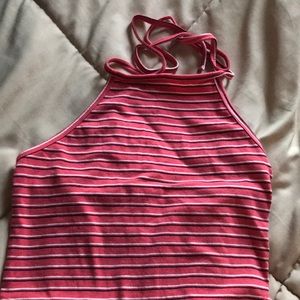 Striped Charlotte Russe cropped halter
